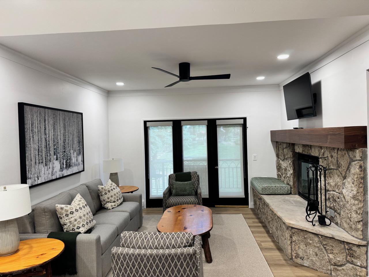 Fireplace and vinyl plank installation in the Vail Valley